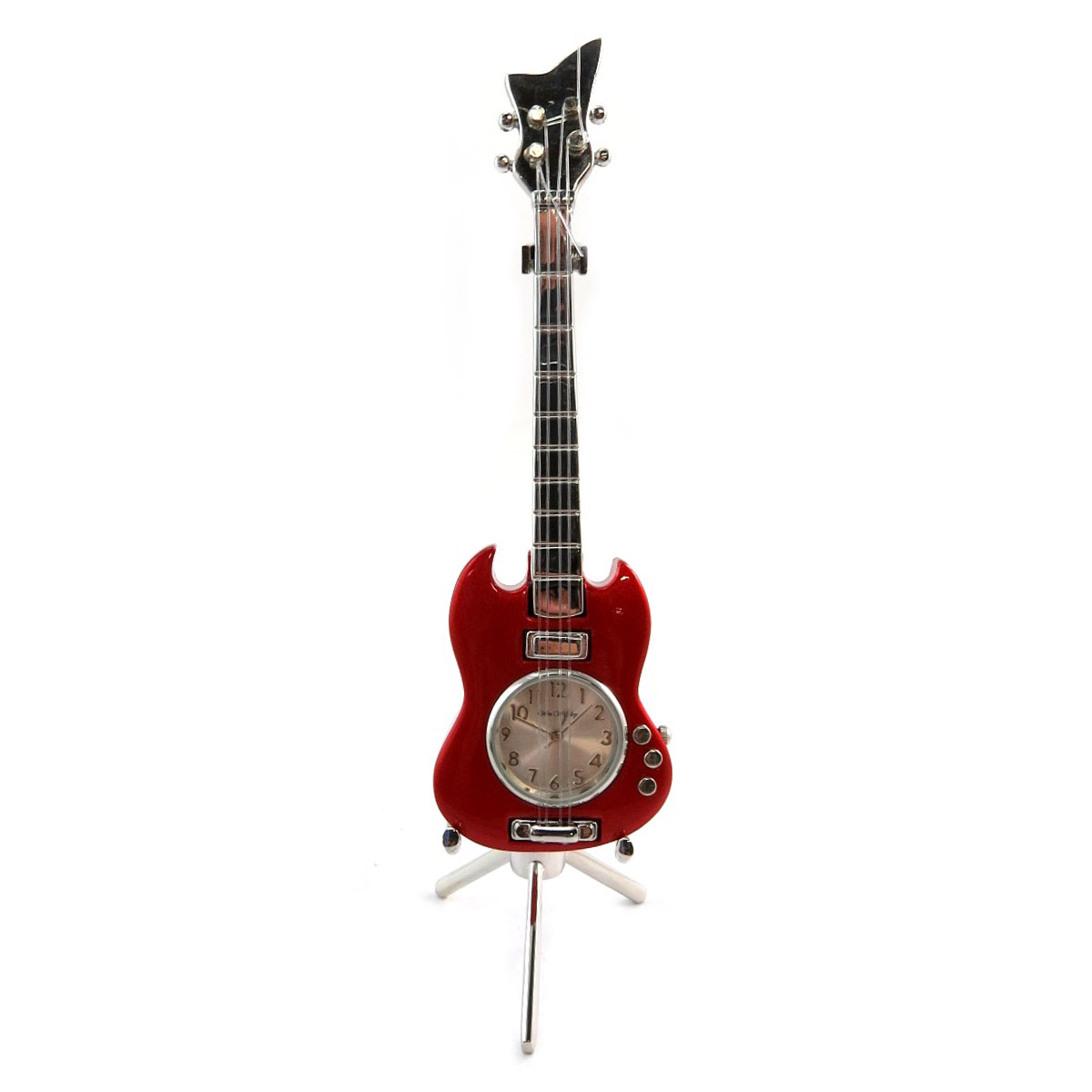 Pendule Design \'Guitare Electrique\' rouge - 16x45x4 cm - [Q5121]