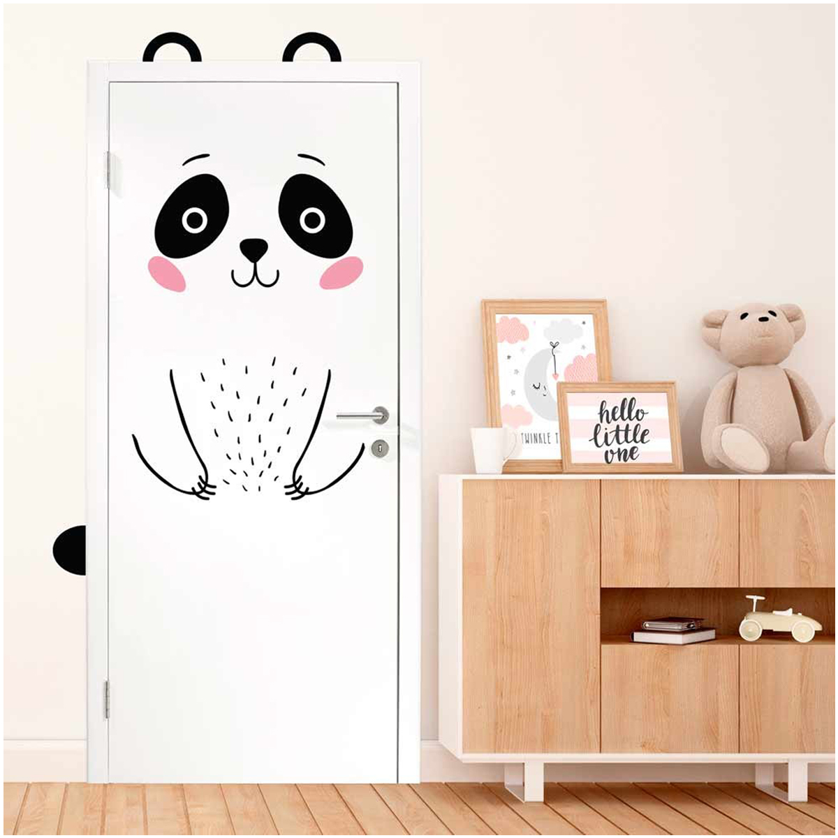 Planche de stickers de porte \'Panda\' - taille unique - [Q6510]