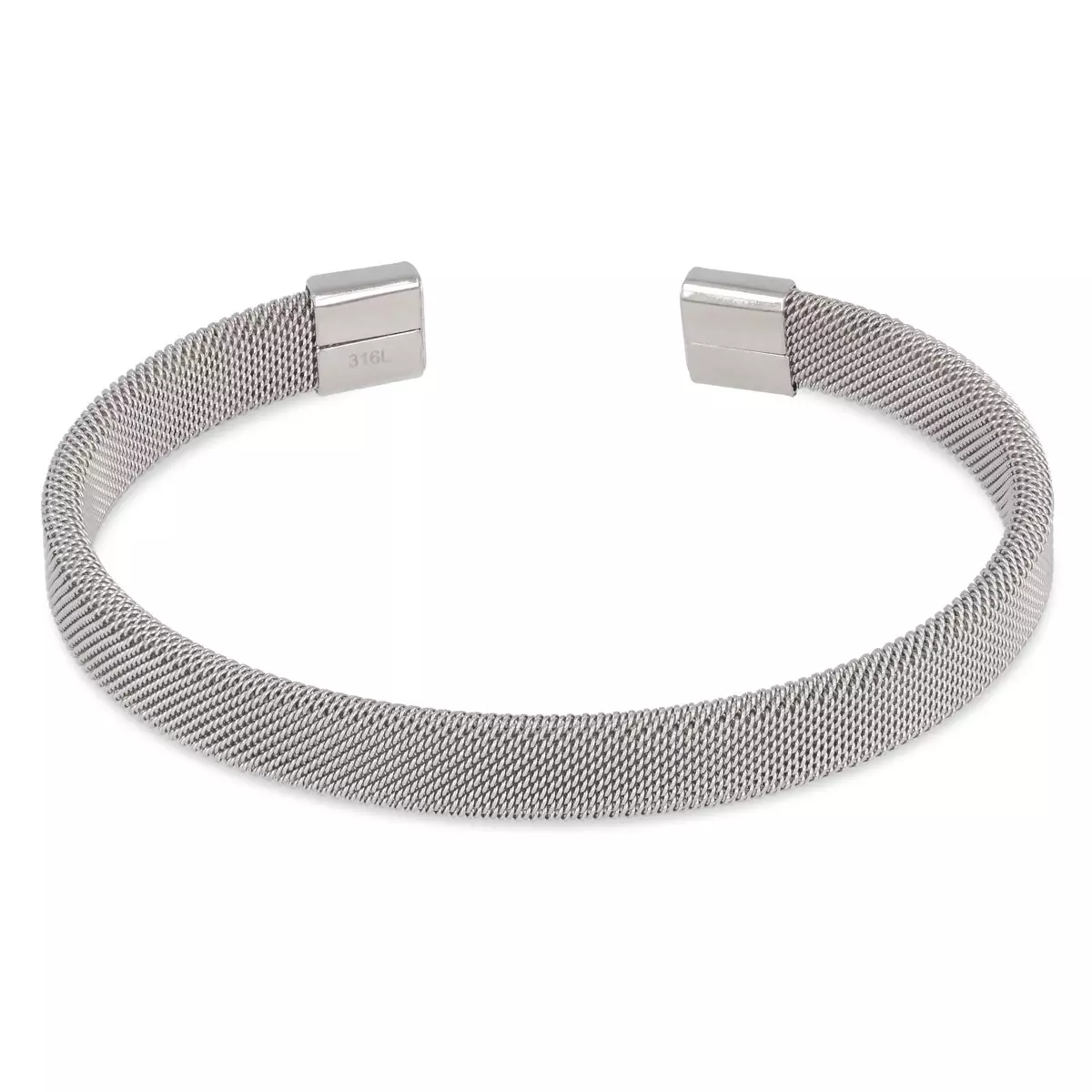 les trésors de lily Bracelet Acier 'Milan' argenté 64 mm 8 mm [Q6999]