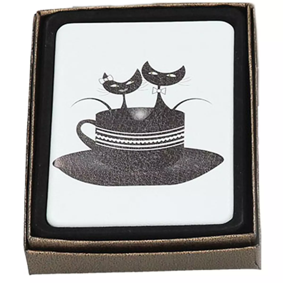 les trésors de lily Miroir Créateur 'Les Chats' blanc noir (dans tasse) 85x6 cm [Q7373]
