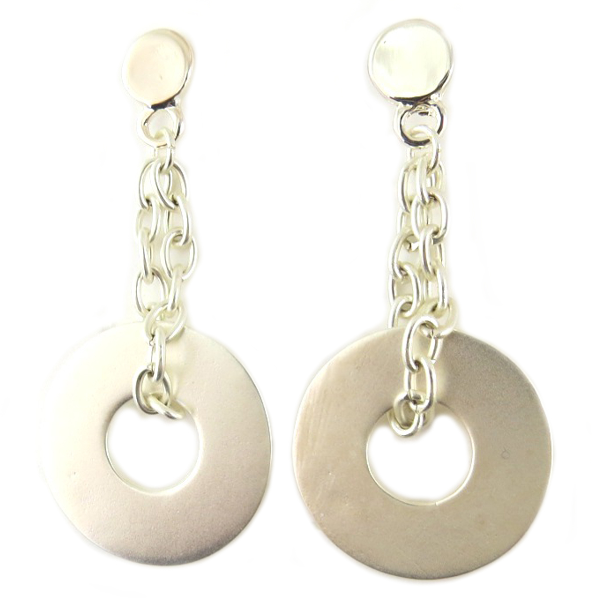 Boucles Créateur \'Antica\' argenté - 55x25 mm - [Q7829]