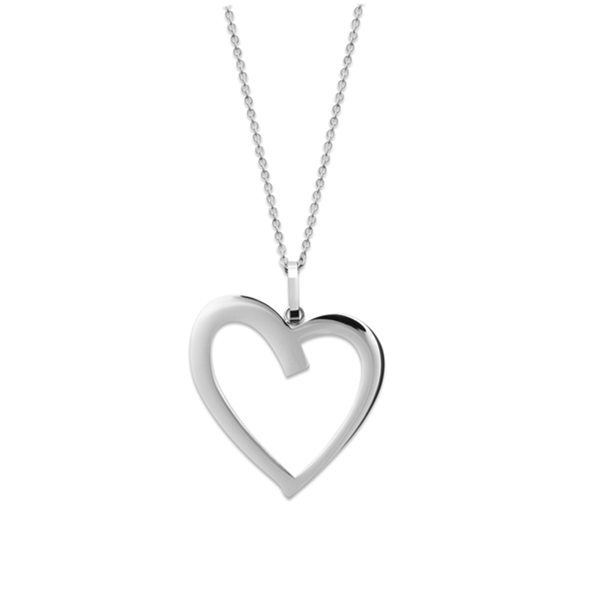 Collier acier \'Love\' argenté - 30x29 mm - [Q8402]