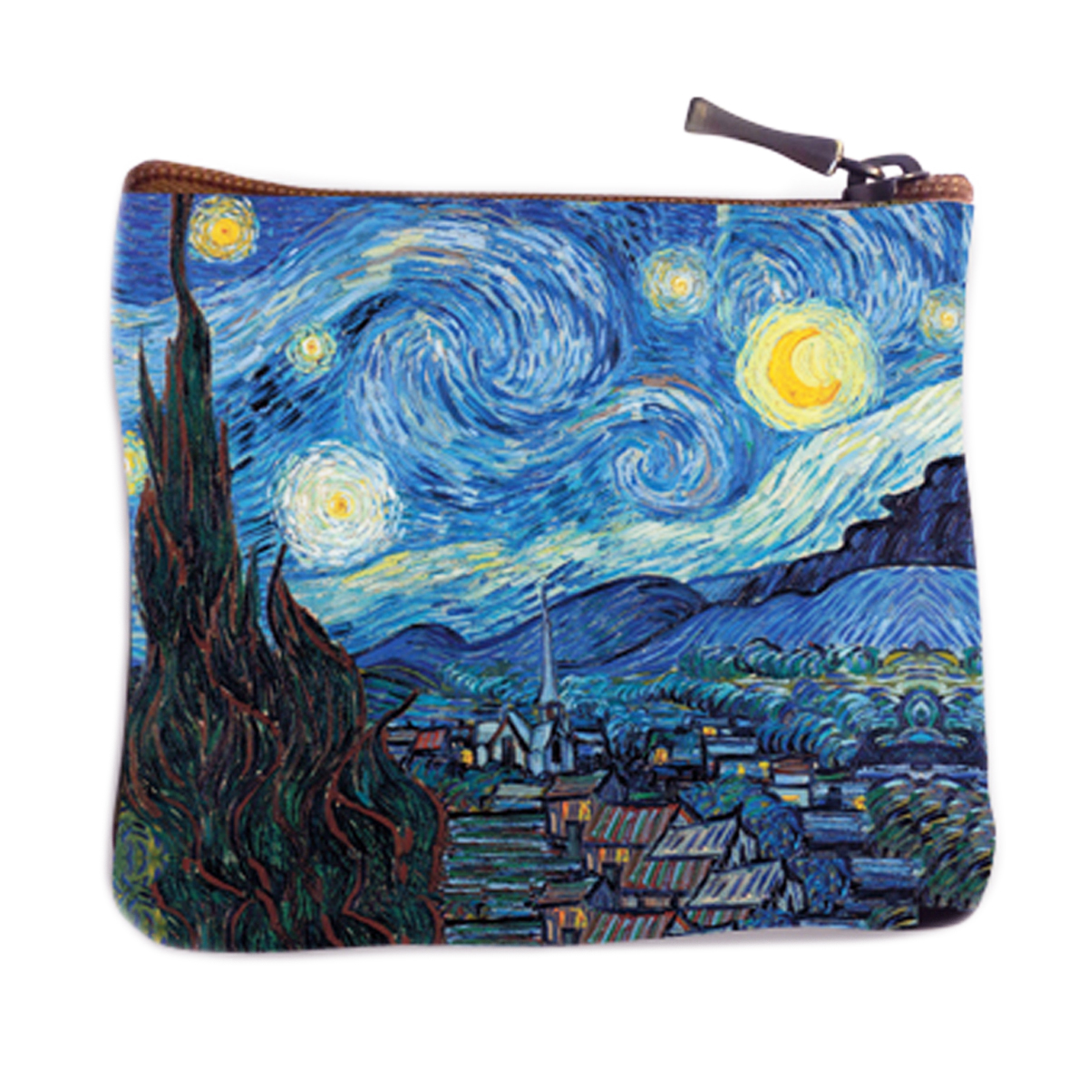 Porte-monnaie artisanal \'Vincent Van Gogh\' (Nuit Etoilée)  - 12x10 cm - [Q9231]