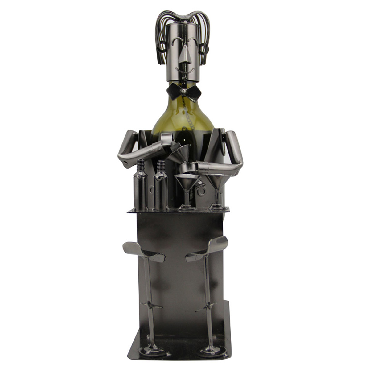 Porte-bouteille \'Sculpture métal\' Barman - 35x9 cm - [R0575]