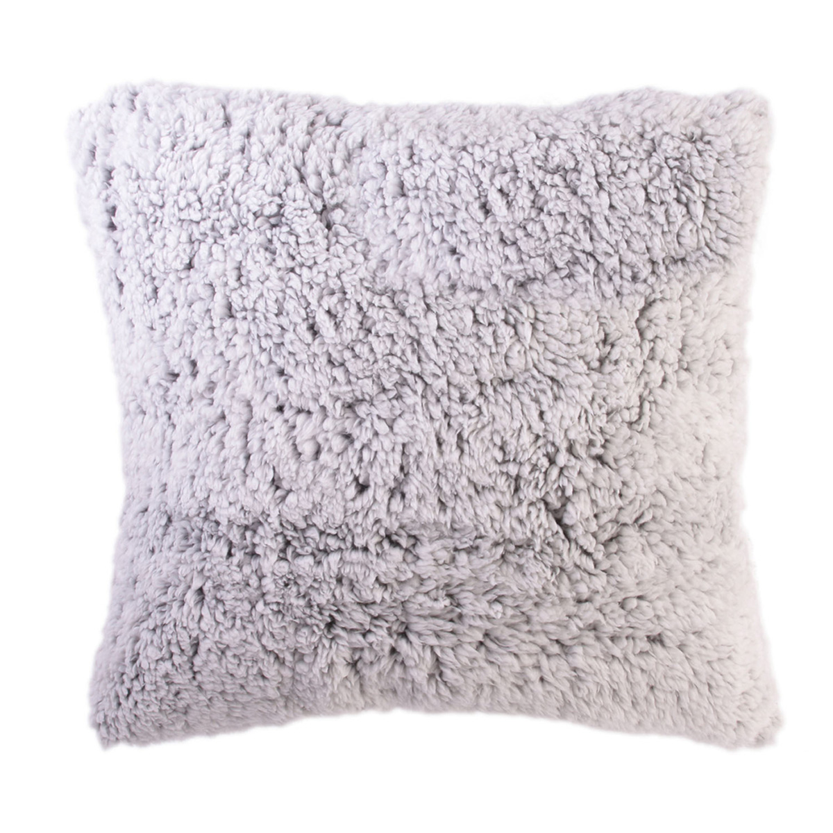 Coussin créateur \'Scarlett\' gris (sherpa) - 40 cm - [R1081]