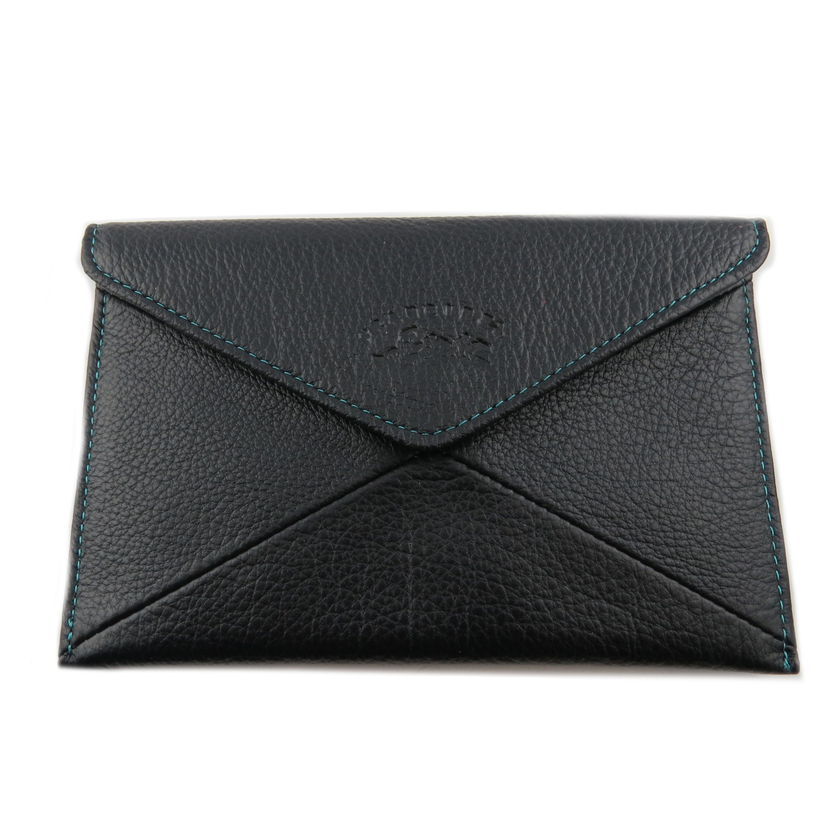 Porte-papiers enveloppe cuir \'Troubadour\' noir - 10x152 cm - [R1148]