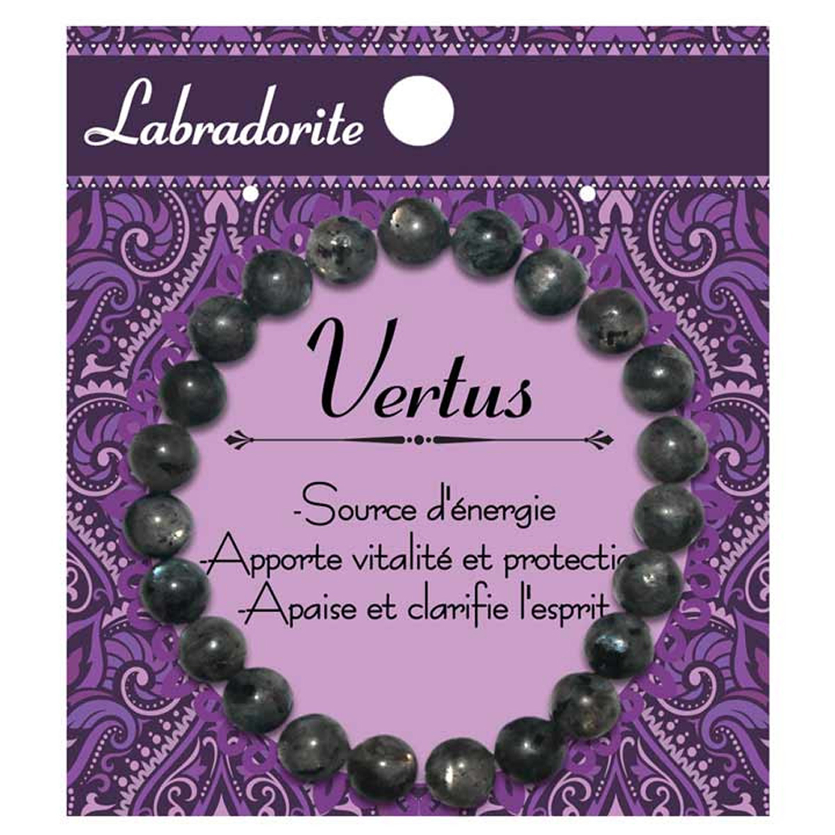 Bracelet créateur \'Minéralia\' labradorite - 8 mm - [R2104]