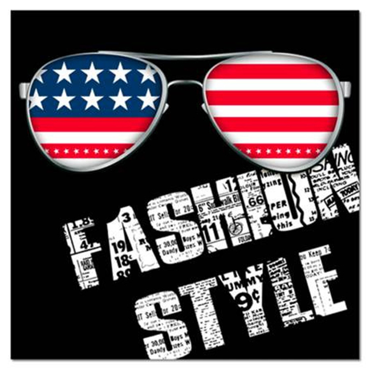 Toile \'America\' fashion style (lunettes) - 40x40 cm - [R2611]