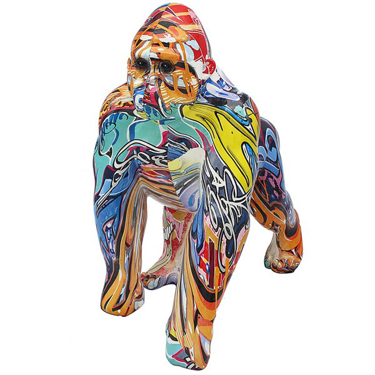 Figurine résine \'Gorille Graffiti\' multicolore - 29x27x15 cm - [R2712]