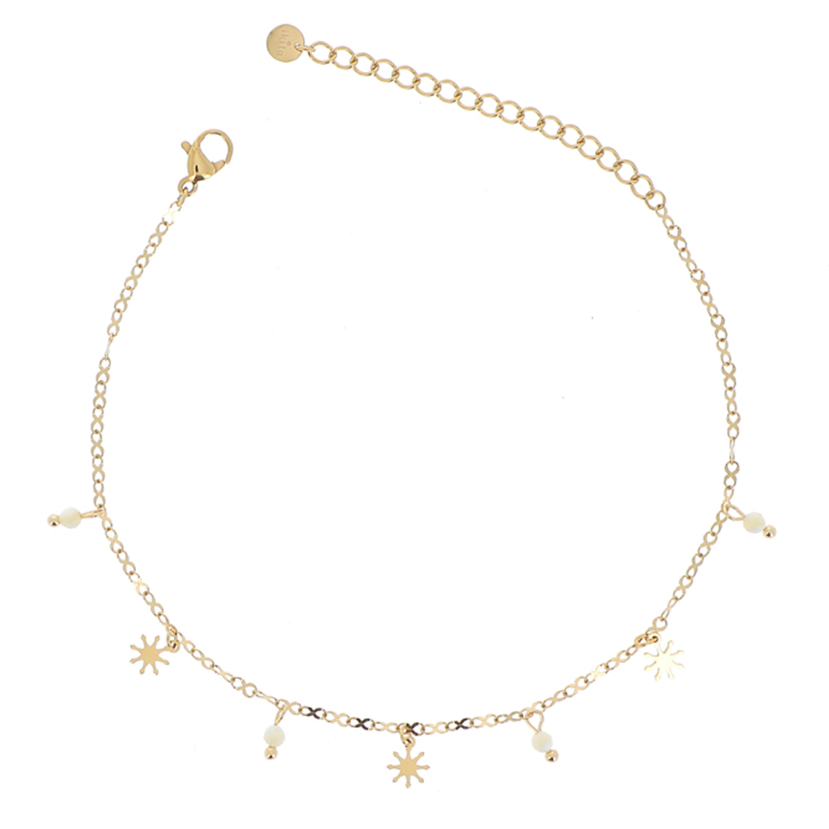 Chaine cheville Acier \'Cléopatra\' beige doré - 25 cm, 6 mm - [R4489]