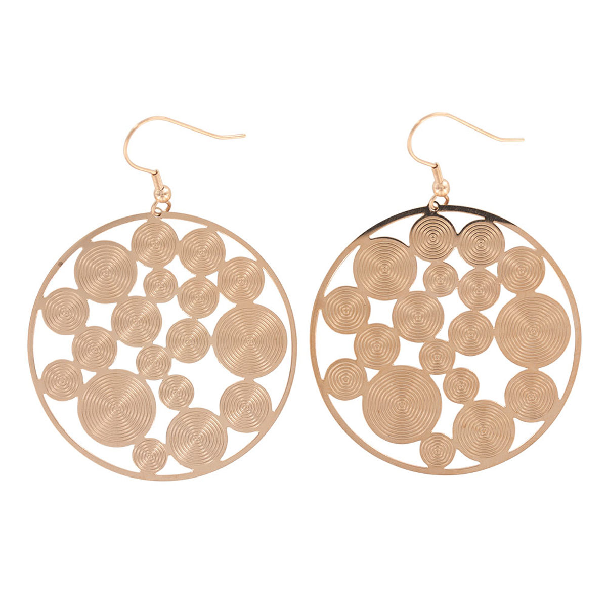 Boucles Acier \'Chorégraphie\' rosé - 45 mm - [R5401]