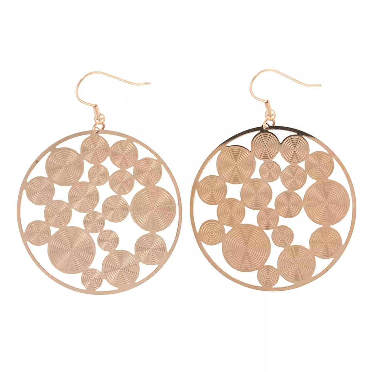 les trésors de lily Boucles Acier 'Chorégraphie' rosé 45 mm [R5401]