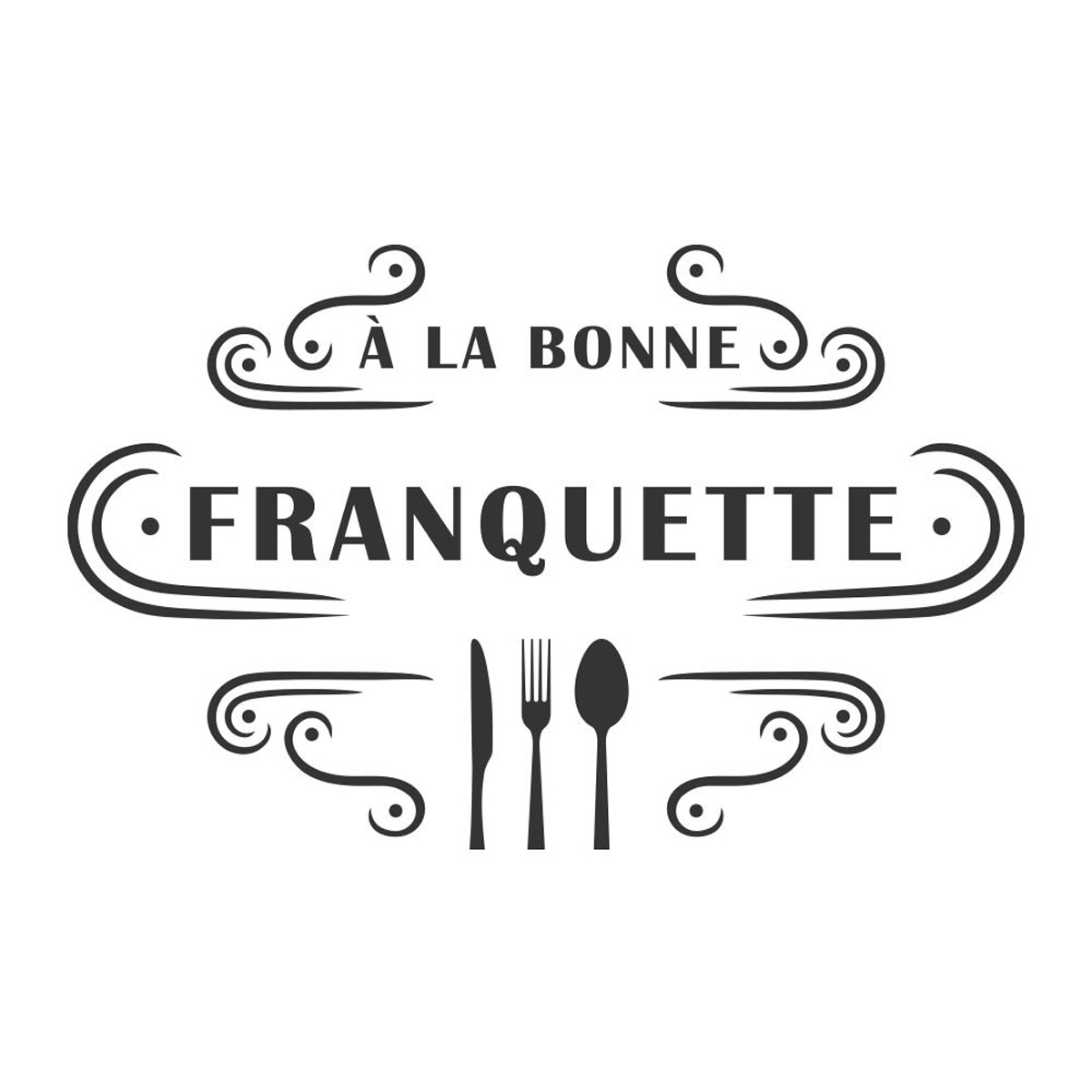 Planche de stickers \'A la Bonne Franquette\' (couverts) - 50x70 cm - [R6006]