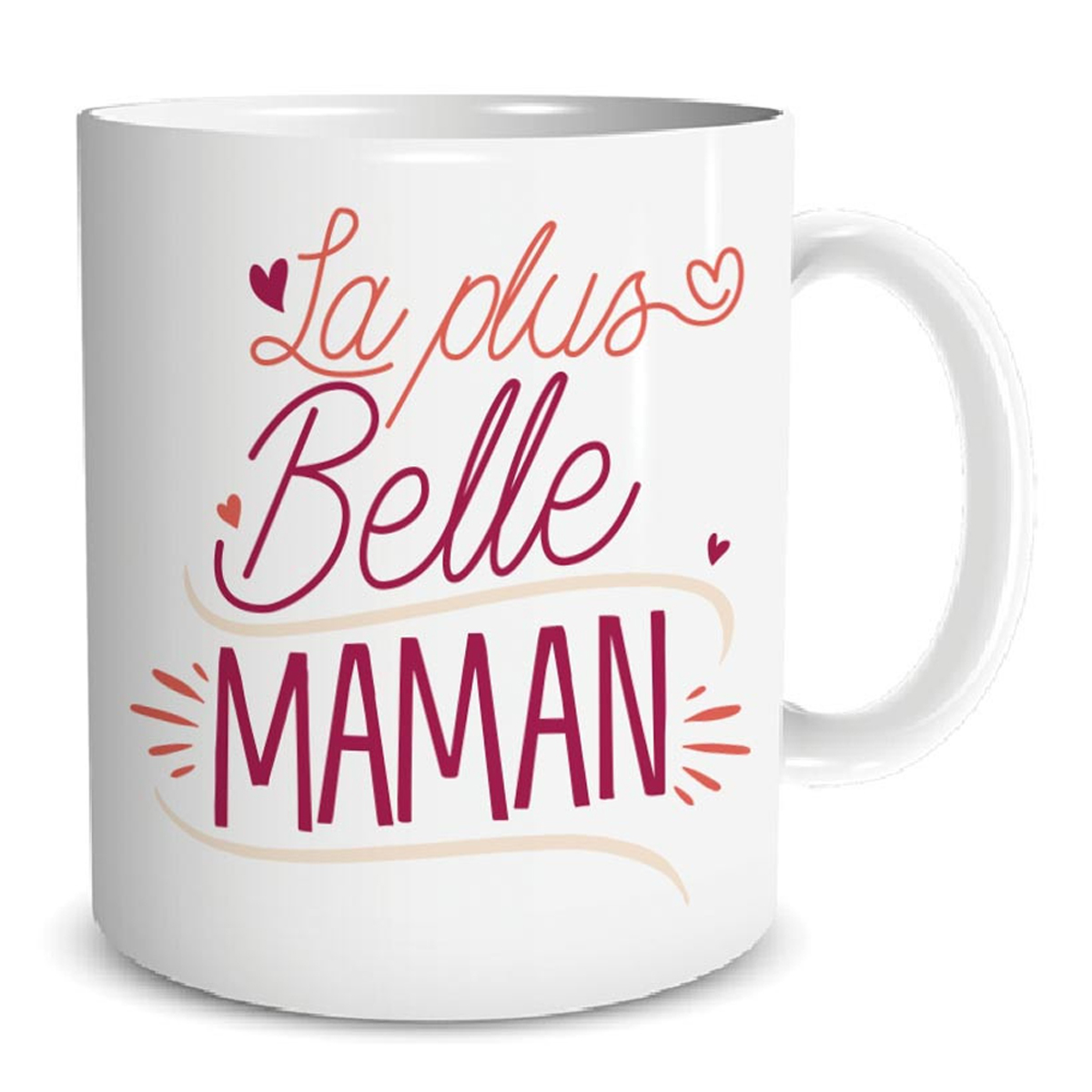 Mug tendresse \'La plus Belle Maman\' blanc rose - 95x80 mm - [A3783]