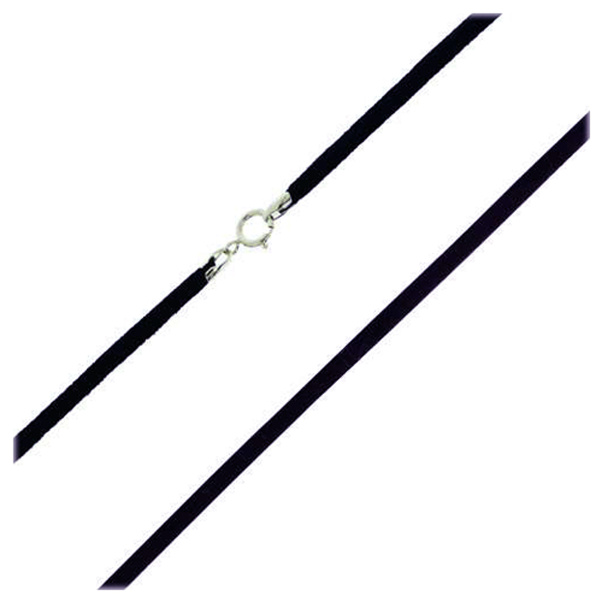 Cordon \'Daim\' Noir  - 40 cm 3 mm - [B7618]