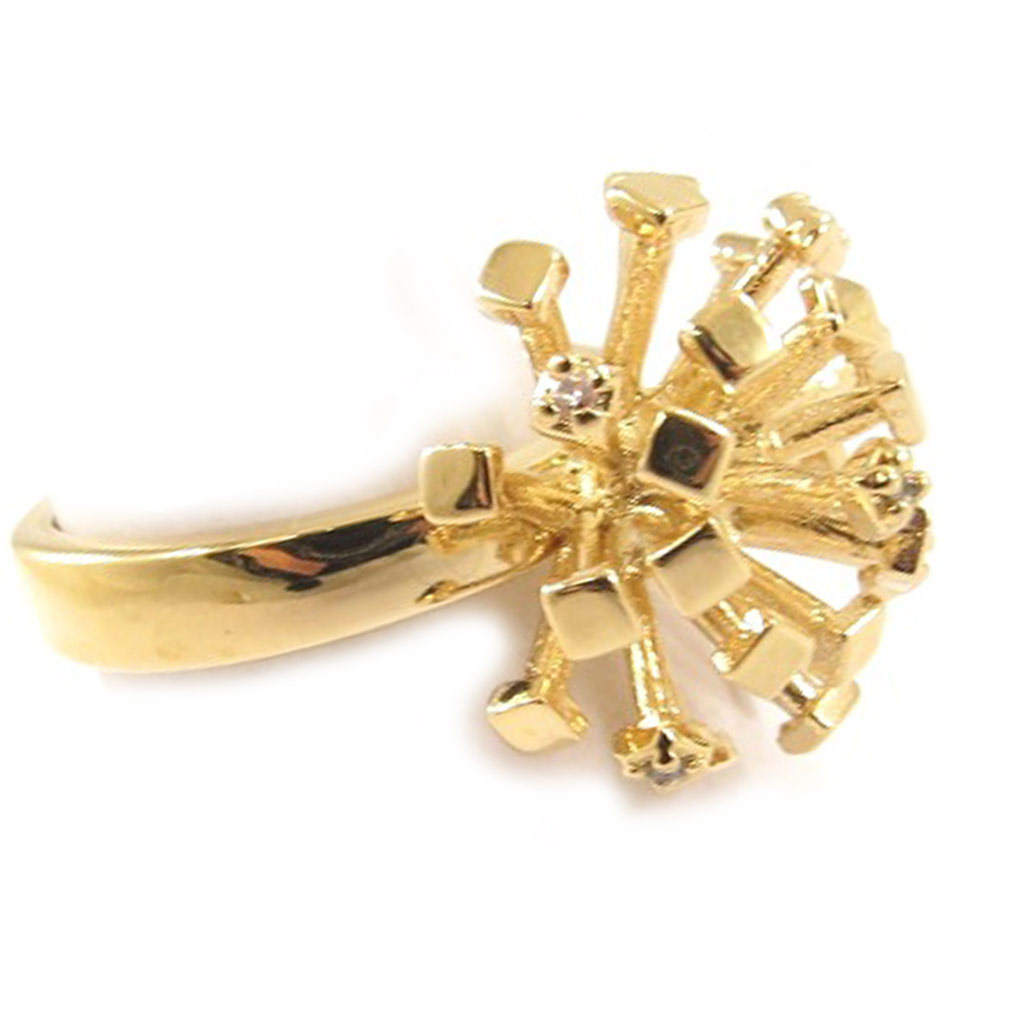 Bague Plaqué Or \'Cléopatra\' blanc doré - 20 mm - [C6852]