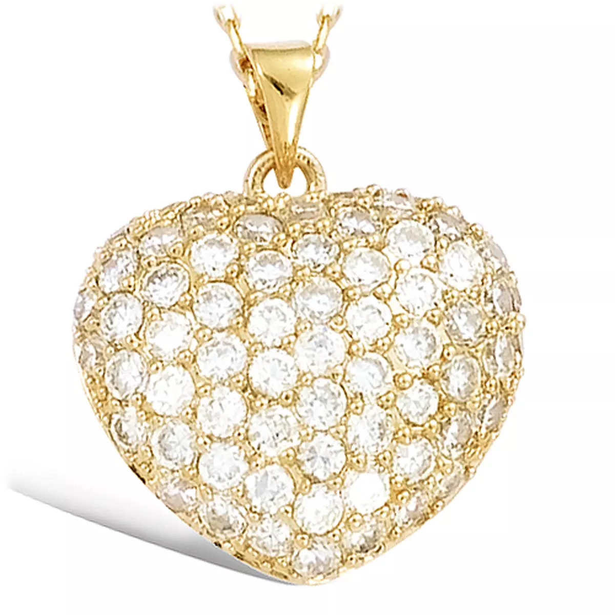 les trésors de lily Pendentif Plaqué Or 'Sissi' (coeur) blanc doré 20x22 mm [F9188]