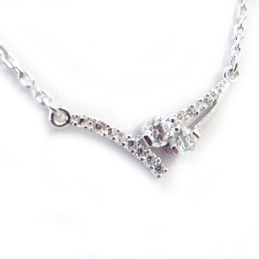 Collier Argent \'Scarlett\' blanc - [G2218]