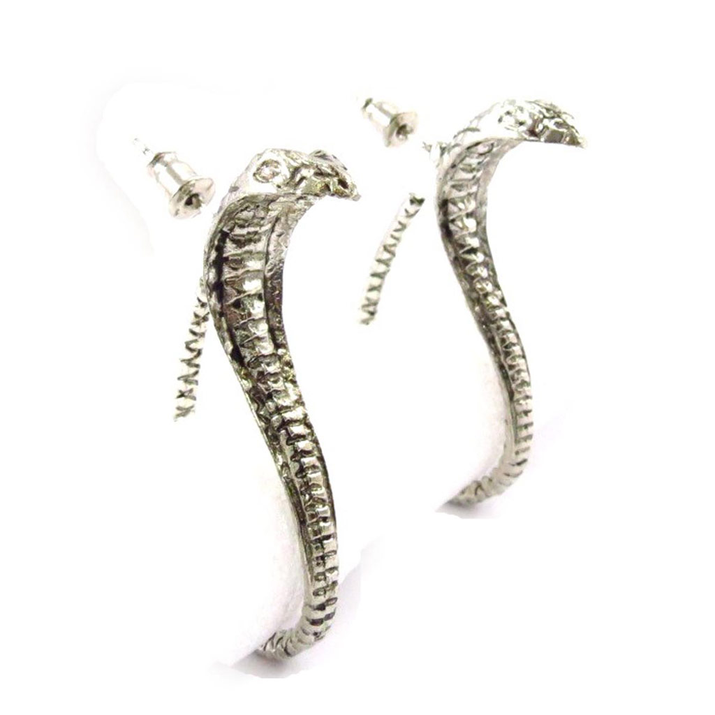 Boucles créateur \'Tentation\' argenté - 5x3 cm - [J7117]