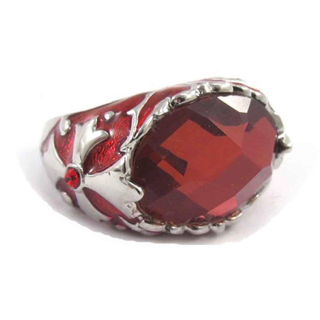 Bague créateur \'Scarlett\' rouge - [J8047]