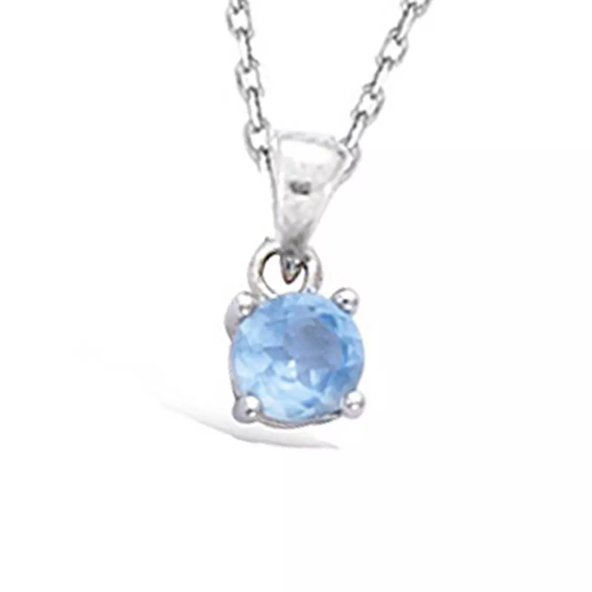 les trésors de lily Pendentif Argent 'Essentiel' aquamarine argenté (rhodié) 5 mm [J9538]
