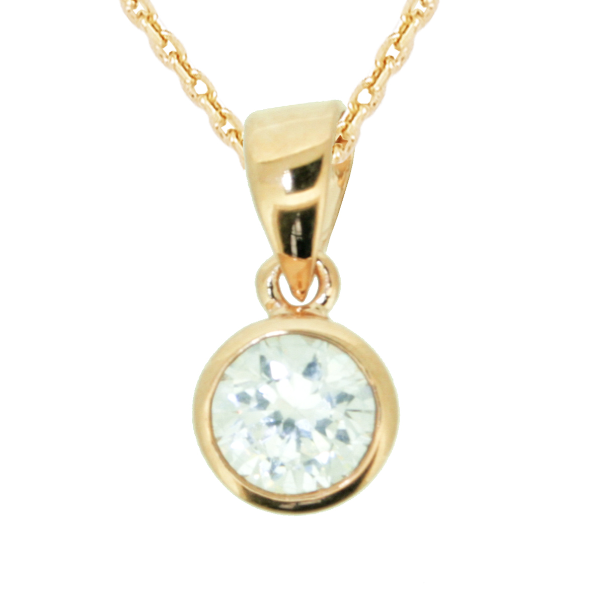 Pendentif Plaqué Or \'Essentiel\' blanc doré - 6 mm - [K9520]