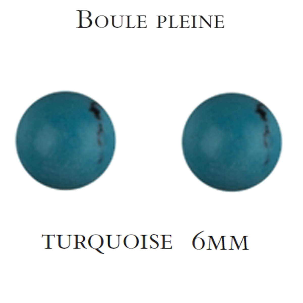 Boucles \'Mineralia\' turquoise - 6 mm  - [M6528]