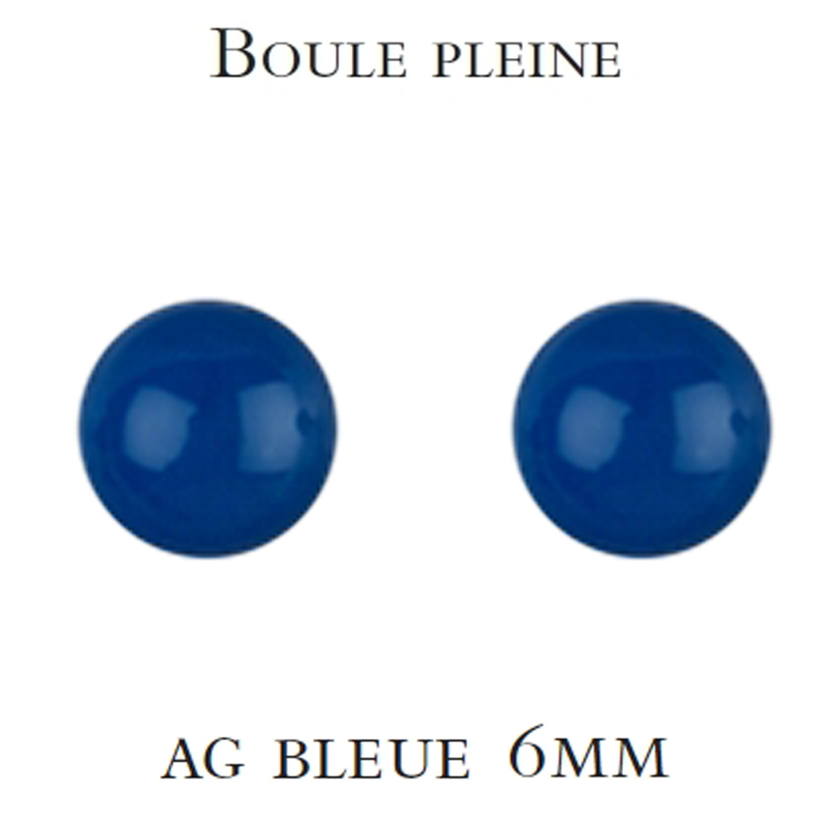 Boucles \'Mineralia\' agate bleue - 6 mm  - [M6529]