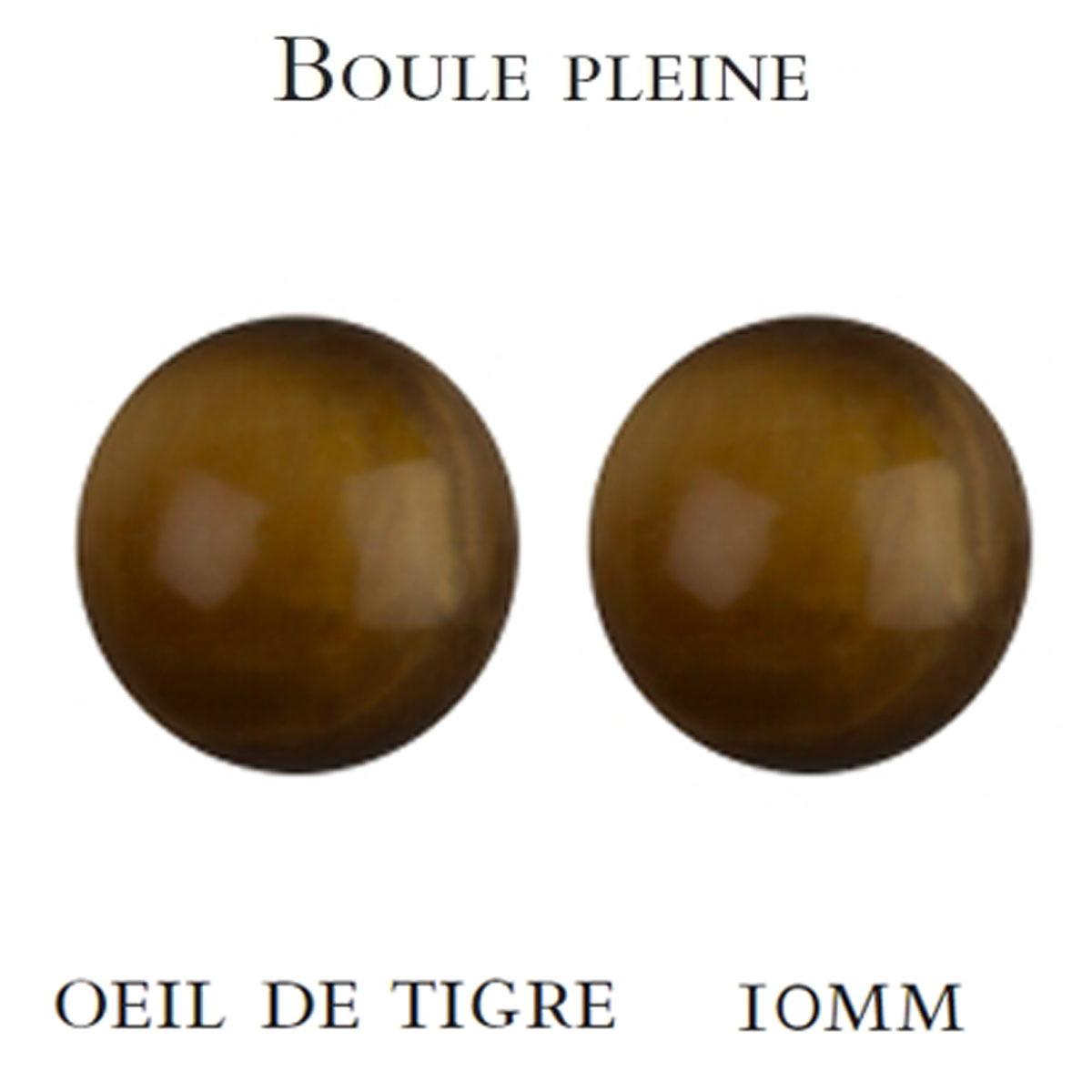 Boucles argent \'Mineralia\' oeil de tigre - 10 mm - [M6667]