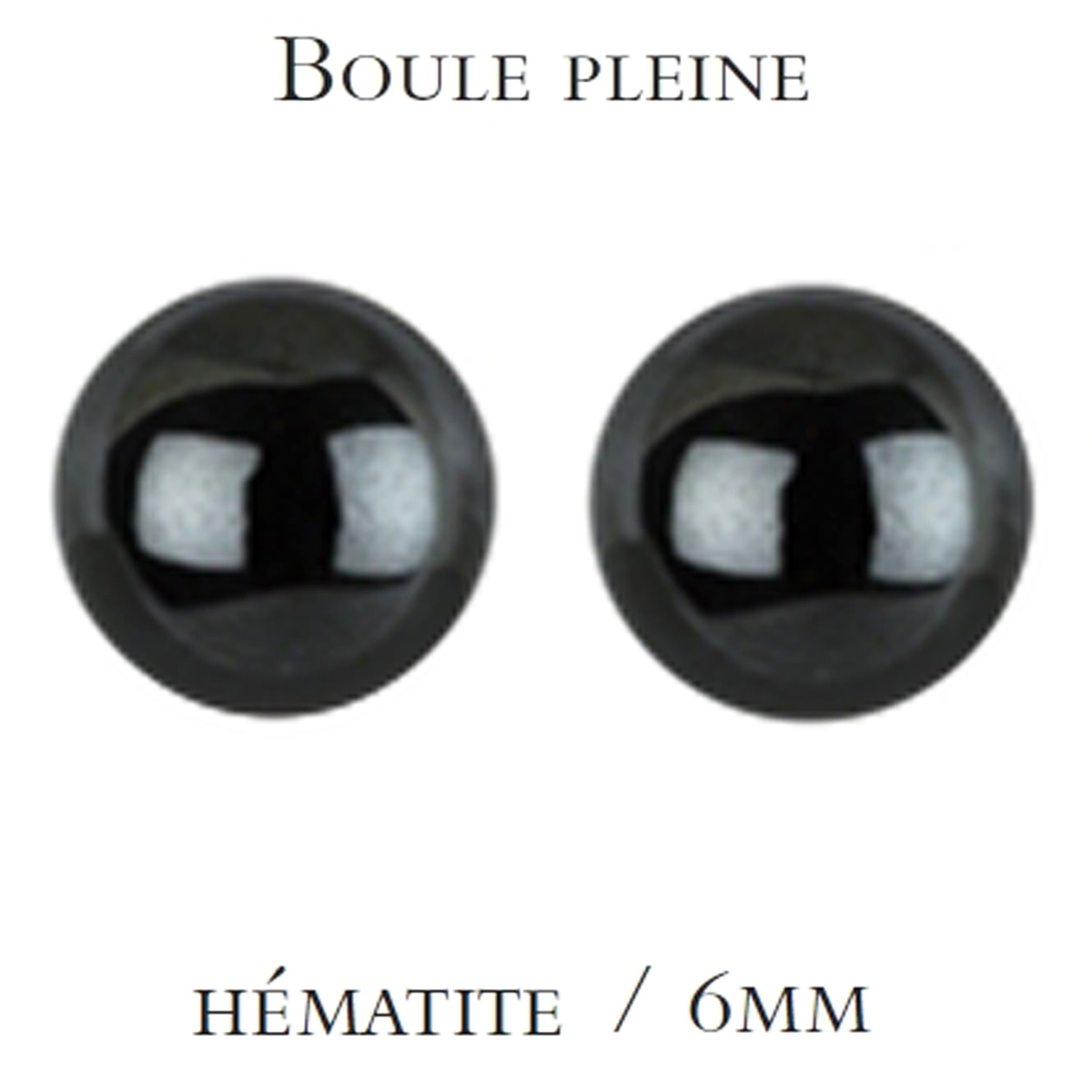 Boucles plaqué or \'Mineralia\' hématite - 6 mm - [M6686]