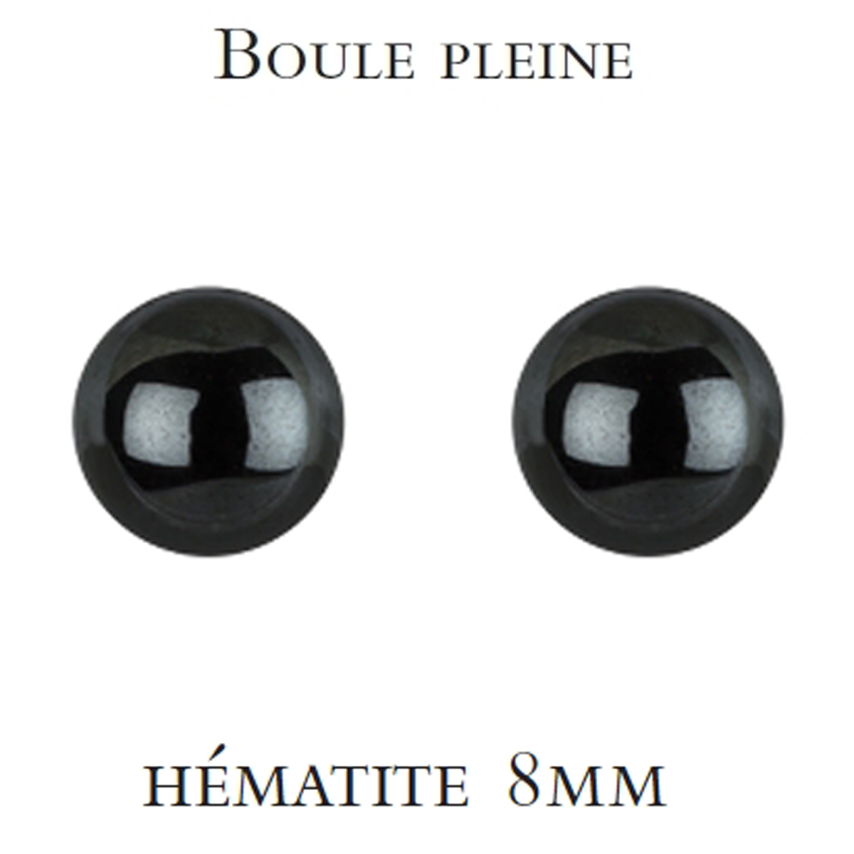 Boucles argent \'Mineralia\' hématite - 8 mm - [M6717]
