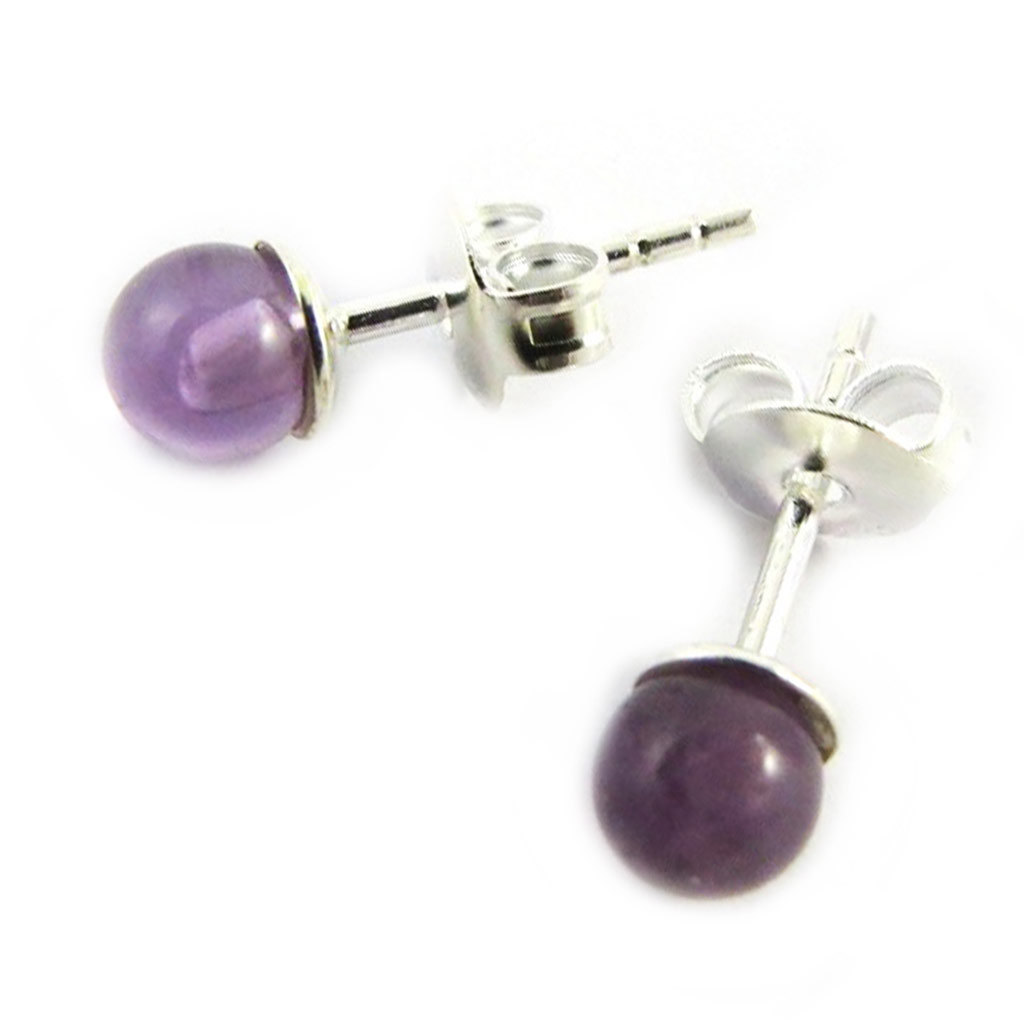Boucles \'Mineralia\' améthyste - 4 mm  - [M6733]