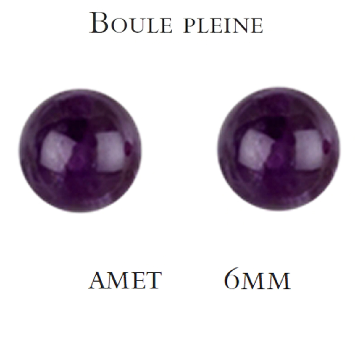 Boucles \'Mineralia\' améthyste - 6 mm  - [M6949]