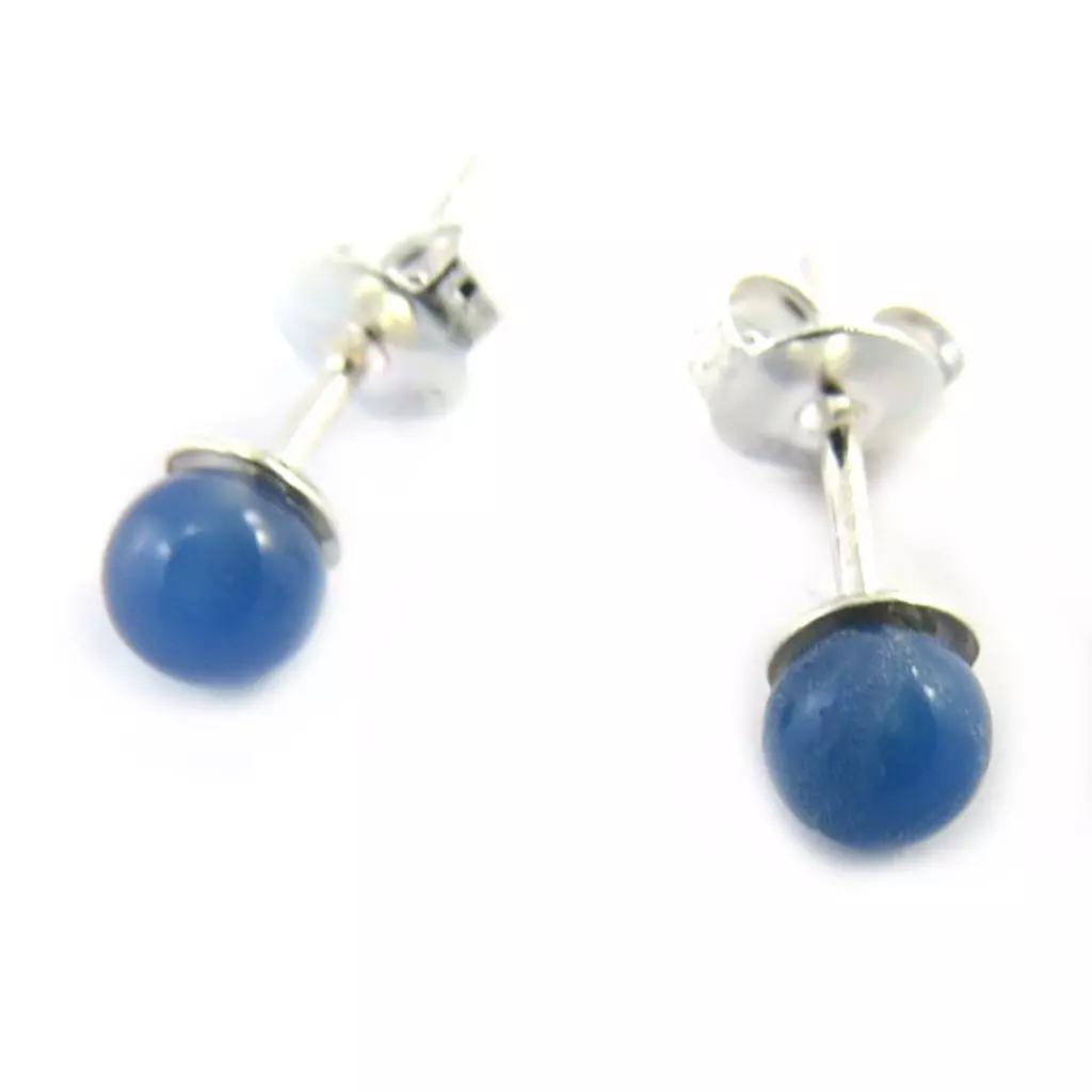 les trésors de lily Boucles 'Mineralia' agate bleu 4 mm [M7013]