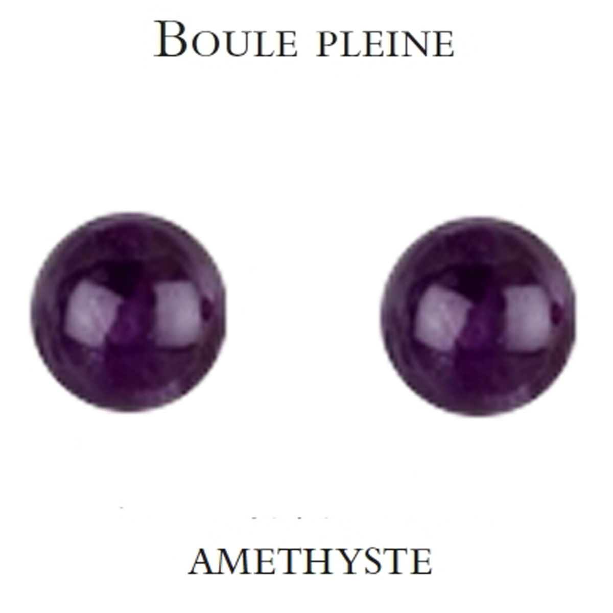 Boucles plaqué or \'Mineralia\' améthyste - 4 mm - [M7088]
