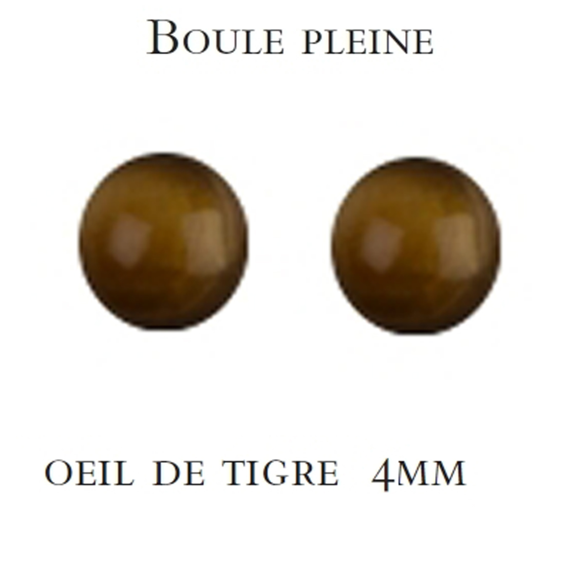 Boucles plaqué or \'Mineralia\' oeil de tigre - 4 mm - [M7090]