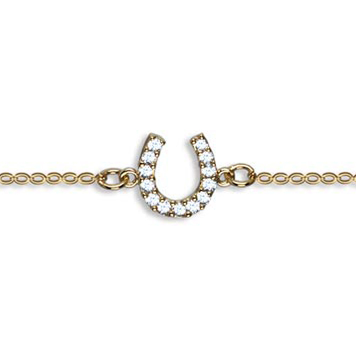 Bracelet Plaqué Or \'Fer à Cheval\' (porte-bonheur) - 8x7 mm - [N1327]