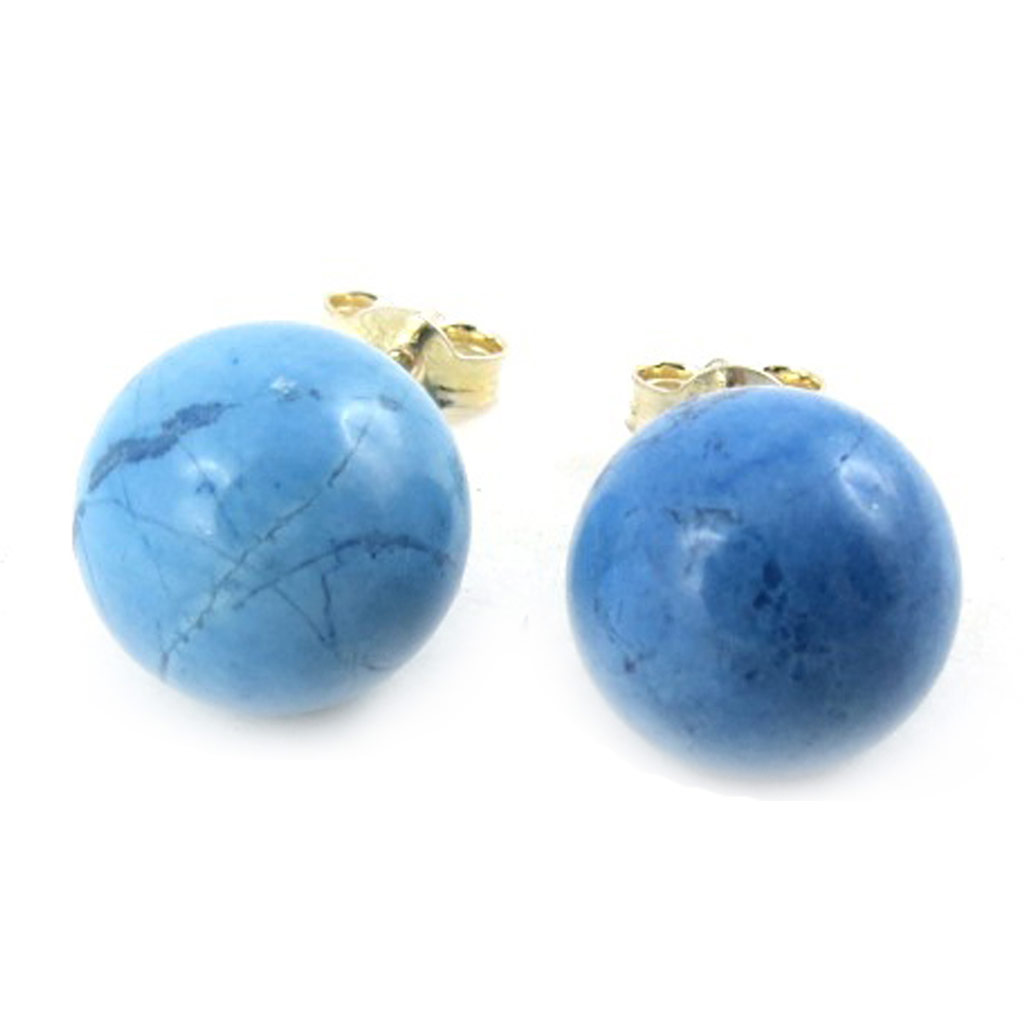 Boucles argent \'Mineralia\' bleue - 10 mm - [N1378]