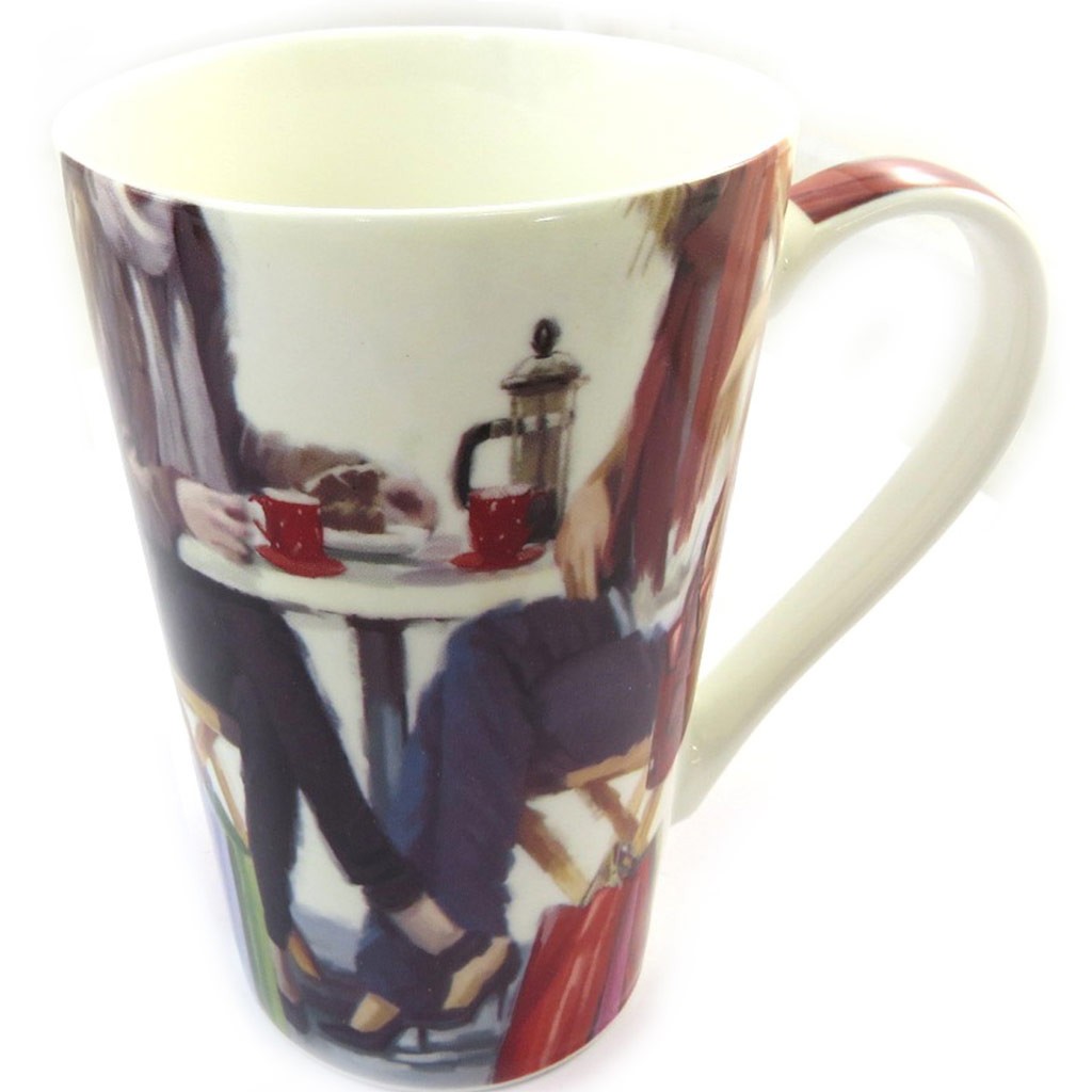 Grand mug porcelaine \'Best Friends\' - 12x8 cm (copines) - [N3217]
