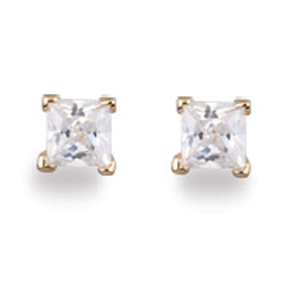 Boucles Plaqué Or \'Essentiel\' blanc doré - 4 mm - [N7251]