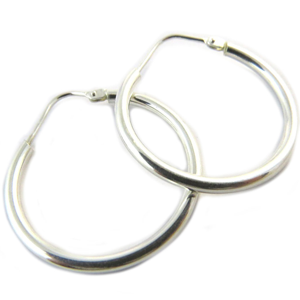 Créoles Argent \'Simplicité\' - 20 mm 2 mm - [P1691]