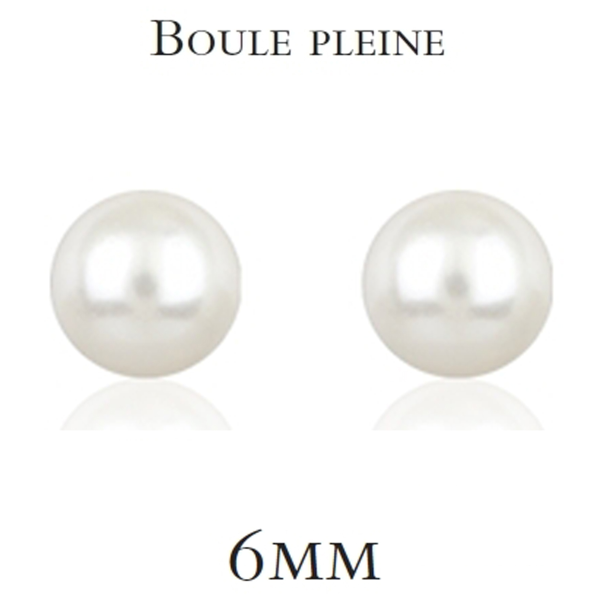 Boucles plaqué Or \'Perla\' ivoire - 6 mm - [P2372]