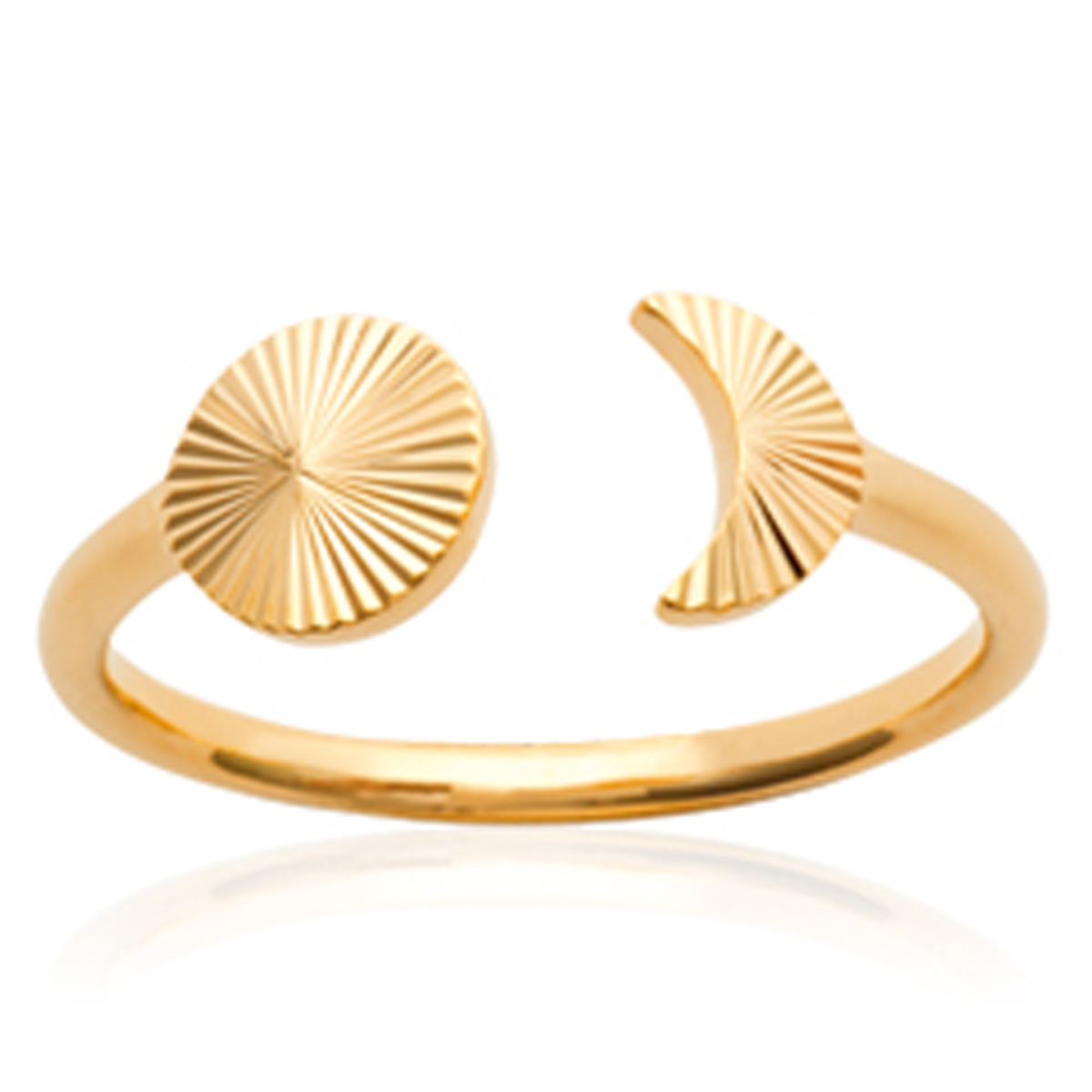Bague Plaqué Or \'Cleopatra\' doré (demi-lune soleil) - 15x8 mm - [P4361]