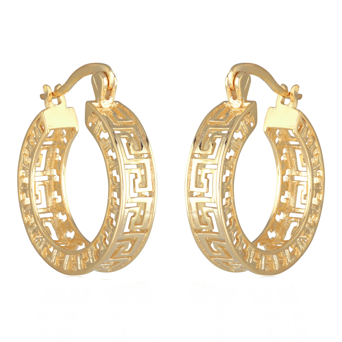 Créoles Plaqué Or  \'Rhodes\' doré - 20 mm 5 mm - [Q2662]