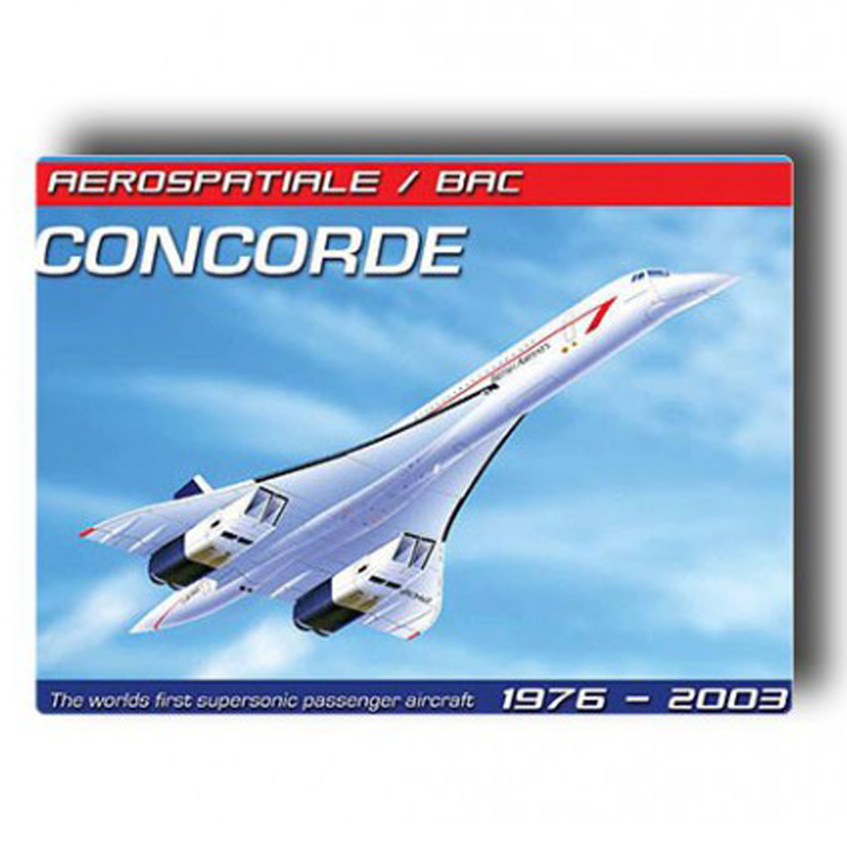 Magnet métal rétro \'Concorde\' (1976-2003) - 9x65 cm - [Q7382]