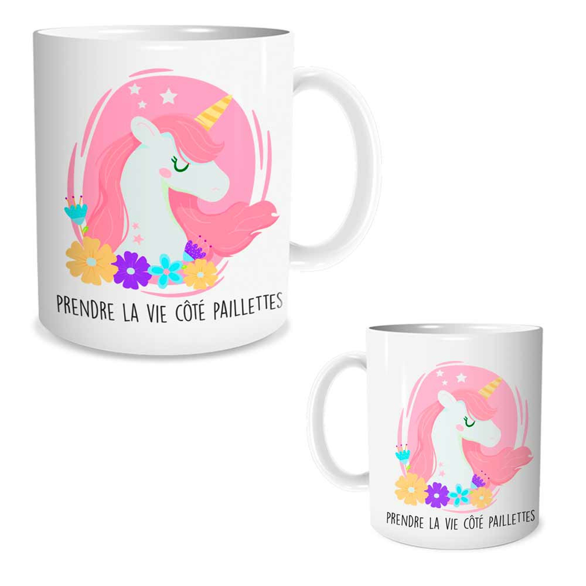 Mug céramique \'Licorne My Unicorn\' (Prendre la Vie Côté Paillettes) - 95x80 mm - [R1847]