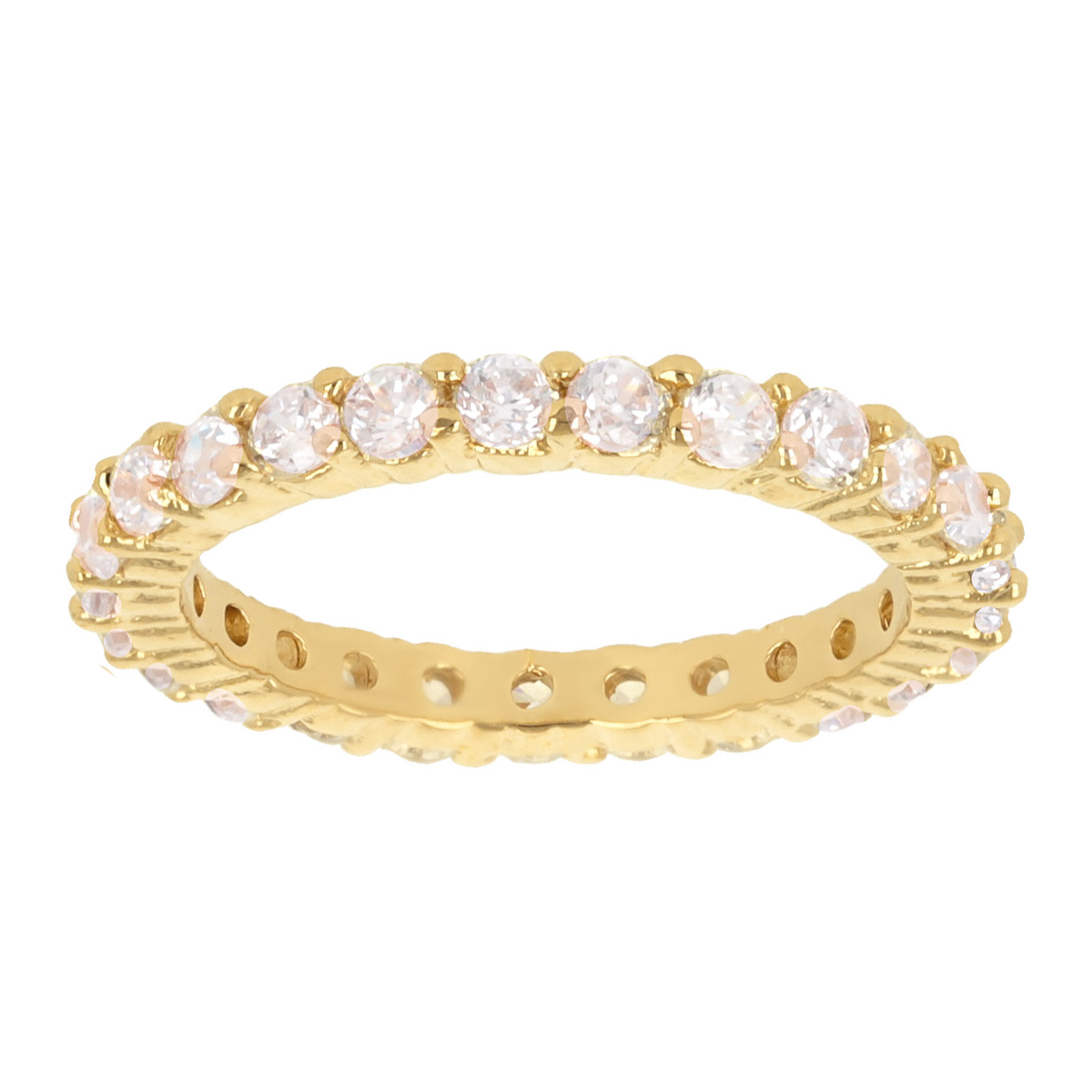 Alliance Plaqué Or \'Pour la Vie\' blanc doré - 2 mm - [R4008]