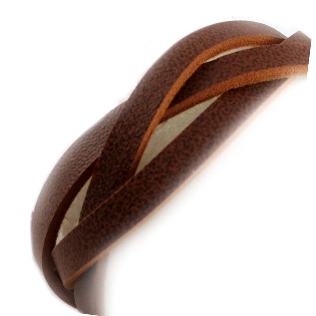 Bracelet cuir \'Authentik\' marron - 22 cm, 18 mm - [R6853]
