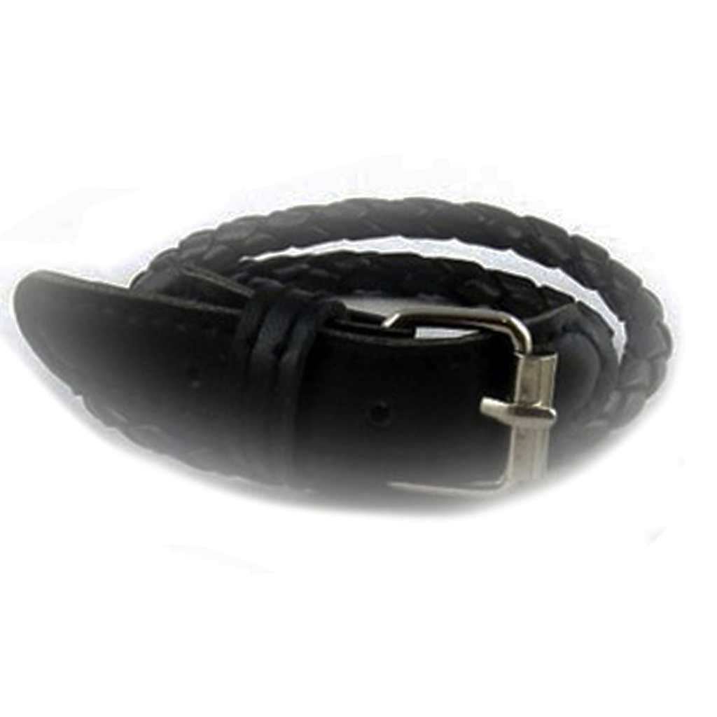 Bracelet cuir \'Authentik\' noir - 2 tours - [R6862]