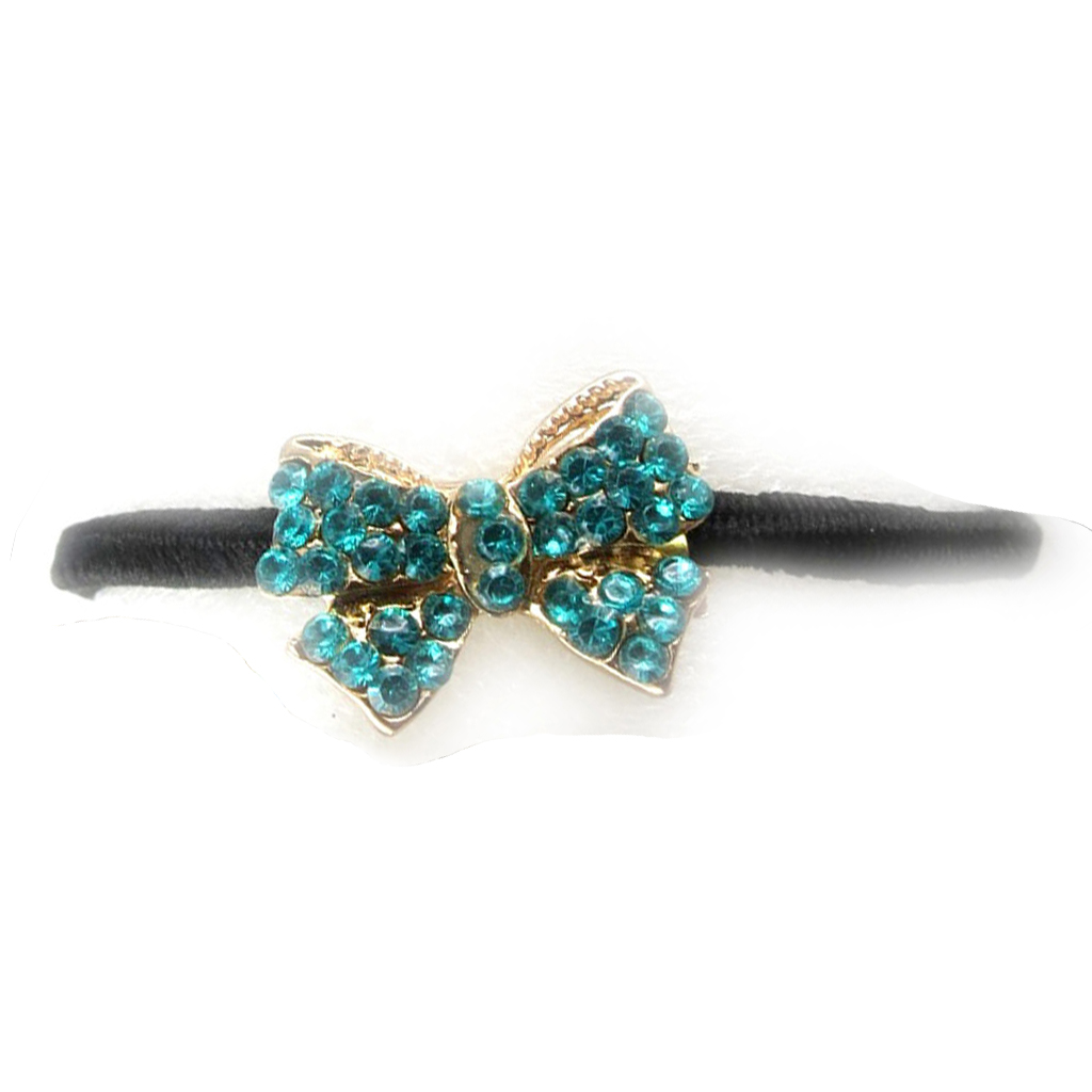 Chouchou créateur \'Sissi\' turquoise - 20x15 mm (nœud romantique) - [R6910]